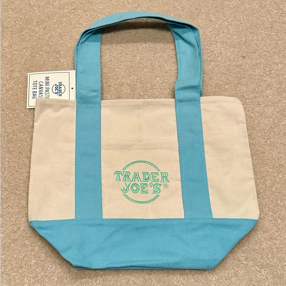 Trader Joe’s Mini Pastel Tote Bag (Blue 🩵)